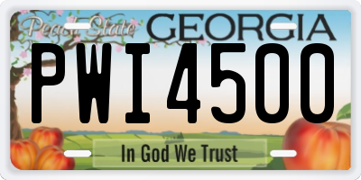 GA license plate PWI4500