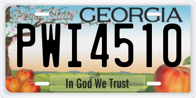 GA license plate PWI4510
