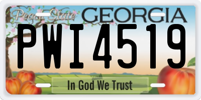 GA license plate PWI4519