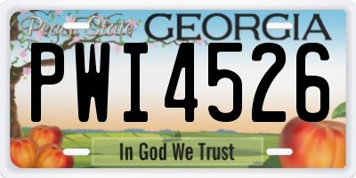 GA license plate PWI4526
