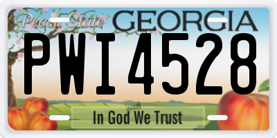 GA license plate PWI4528