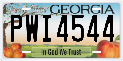 GA license plate PWI4544