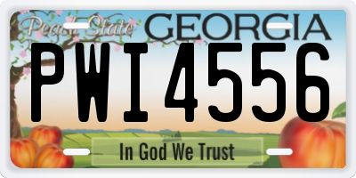 GA license plate PWI4556