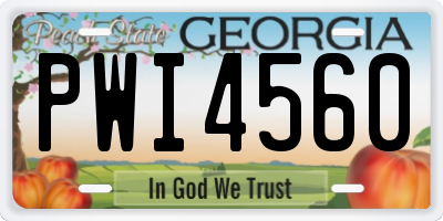 GA license plate PWI4560
