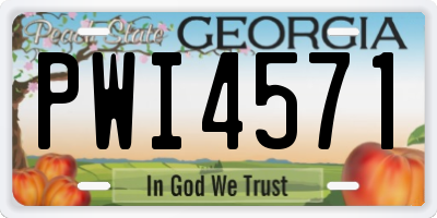 GA license plate PWI4571