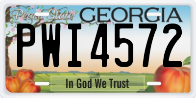 GA license plate PWI4572