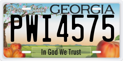 GA license plate PWI4575