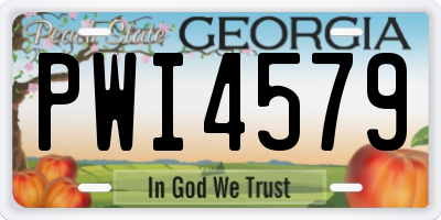 GA license plate PWI4579