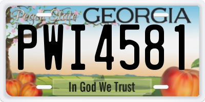 GA license plate PWI4581