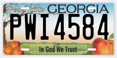 GA license plate PWI4584
