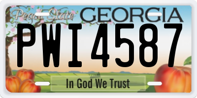 GA license plate PWI4587