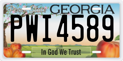 GA license plate PWI4589