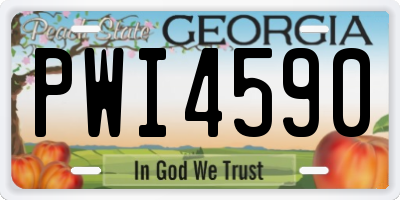 GA license plate PWI4590