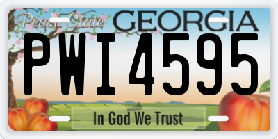 GA license plate PWI4595