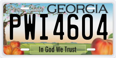 GA license plate PWI4604