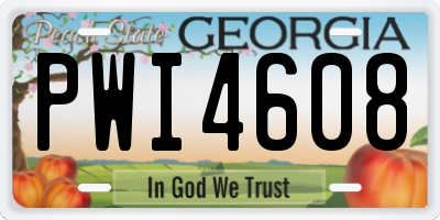 GA license plate PWI4608
