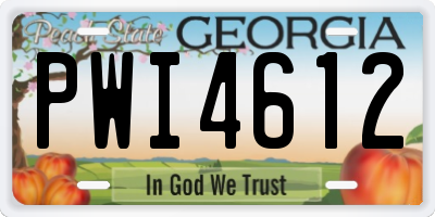 GA license plate PWI4612