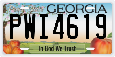 GA license plate PWI4619