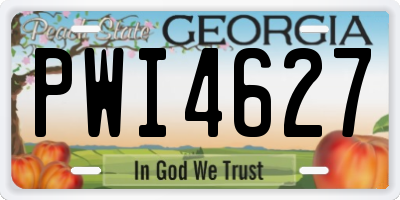 GA license plate PWI4627