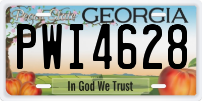 GA license plate PWI4628