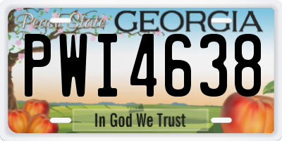 GA license plate PWI4638
