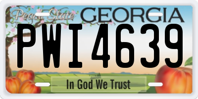GA license plate PWI4639