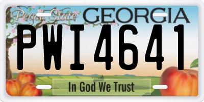 GA license plate PWI4641