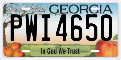 GA license plate PWI4650