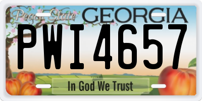 GA license plate PWI4657