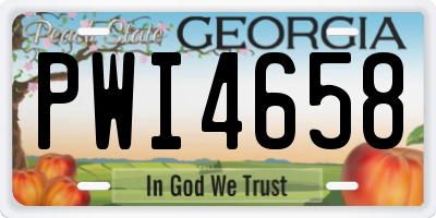 GA license plate PWI4658