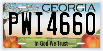 GA license plate PWI4660
