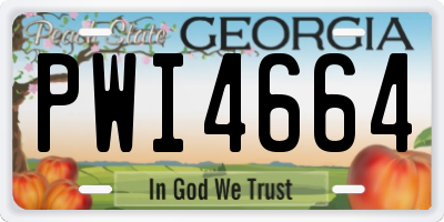 GA license plate PWI4664