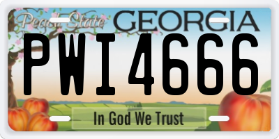 GA license plate PWI4666