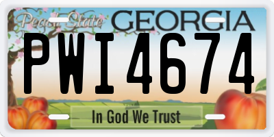 GA license plate PWI4674