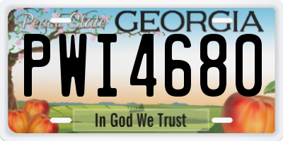 GA license plate PWI4680