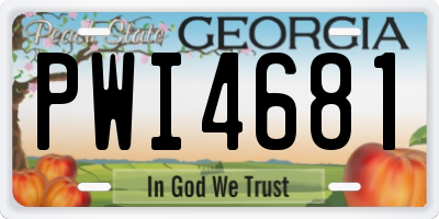 GA license plate PWI4681