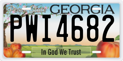 GA license plate PWI4682
