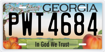 GA license plate PWI4684