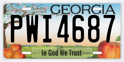 GA license plate PWI4687