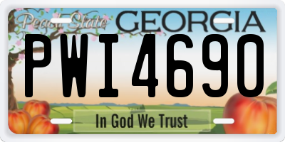 GA license plate PWI4690