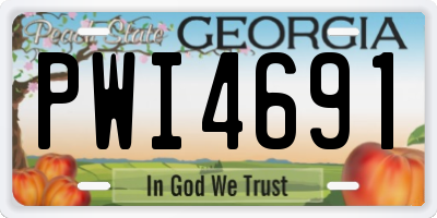 GA license plate PWI4691