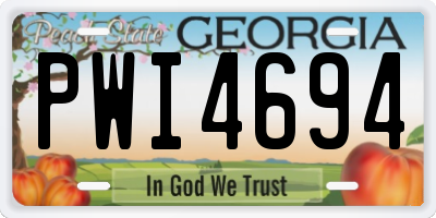 GA license plate PWI4694