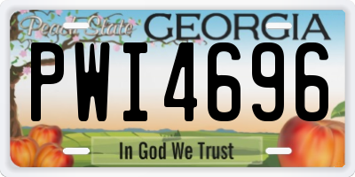 GA license plate PWI4696