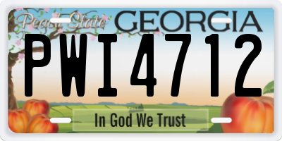 GA license plate PWI4712