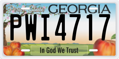 GA license plate PWI4717