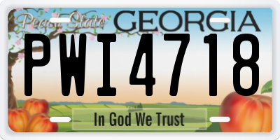 GA license plate PWI4718