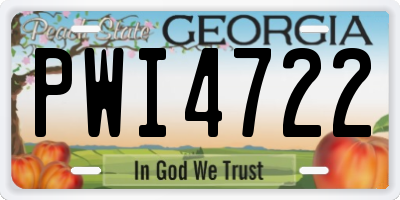 GA license plate PWI4722