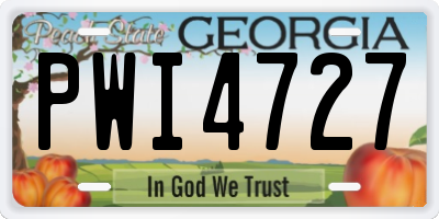 GA license plate PWI4727