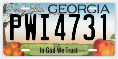 GA license plate PWI4731