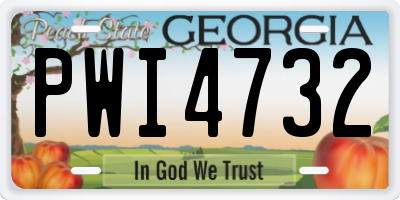 GA license plate PWI4732